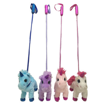7.87in Walking Singing Pink Unicorn Stuffed Animals &amp; Plush Toys With Retractable Stick