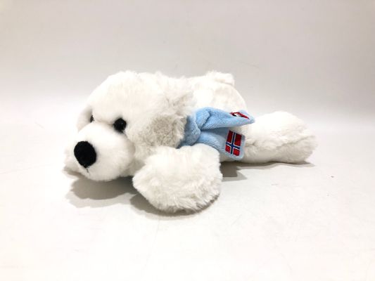 Kids white Lying Polar Bear Plush Stuffed Toy Gifts 100% PP Cotton Filling