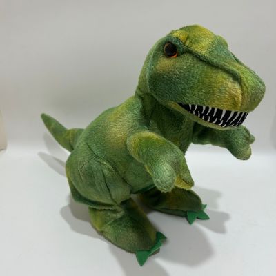 Roaring and Moving Green Dinosaur Plush Kids Toy Lifelike Animal Intellectual Stuffed Toy