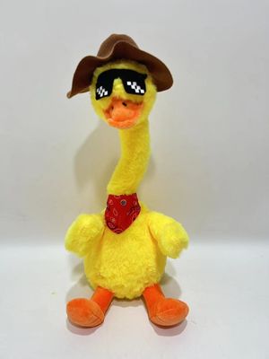 Recording Repeating Dancing Singing Yellow Duck Plush Toy with Hat