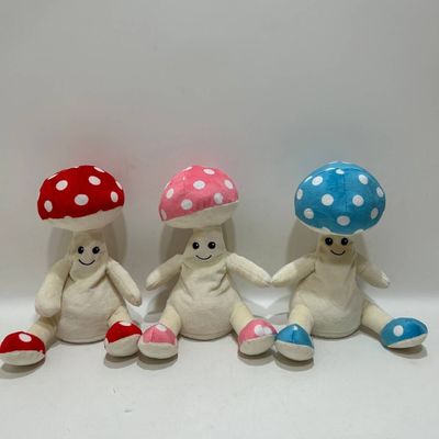 3 Clrs Recording &amp; Repeating Mushroom W/ Twist Neck Plush Toy