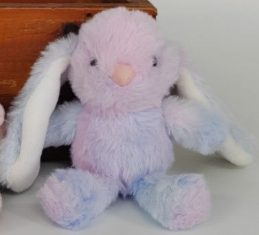 100% PP Cotton Filling Tie-dye Rabbit  Key Chain With Music Box