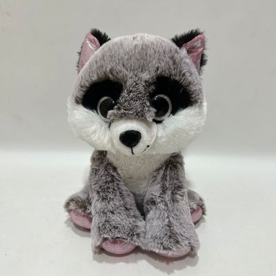 2024 New Big Eyes Series Sitting Racoon Plush Toy BSCI Audit Factory