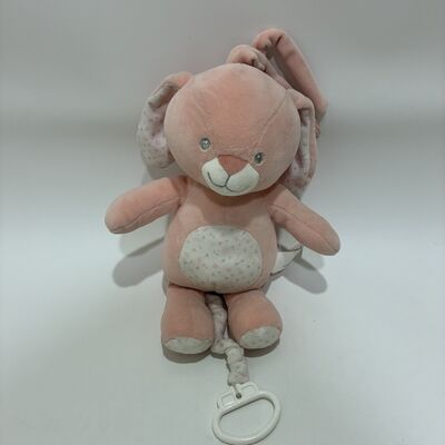 Plush Pink Rabbit Infant Music Box Soft Baby Soothing Musical Toy