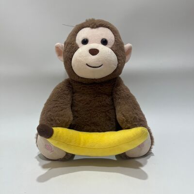 Interactive Peek-a-Boo Monkey Plush Toy with Recording and Singing Functions Banana Holding Hide and Seek Stuffed Animal