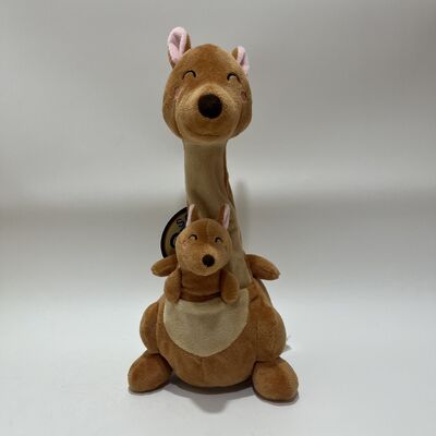 Recording and Neck-Turning Kangaroo Mother and Baby Plush Toy Interactive Talking Back Kangaroo