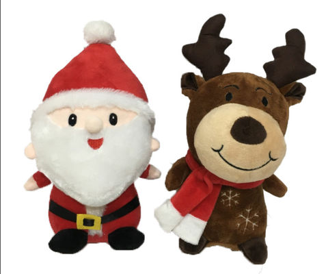 24cm 9.45in Christmas Tree With Stuffed Animals Reindeer Santa Claus Stuffed Animal