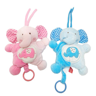 0.2M Pink Blue Infant Plush Toys Peek A Boo Musical Elephant Stuffed Animal PP Cotton