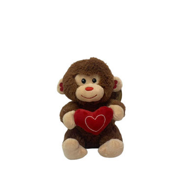 Musical 17cm 6.69IN Valentine'S Day Monkey Stuffed Animal EMC