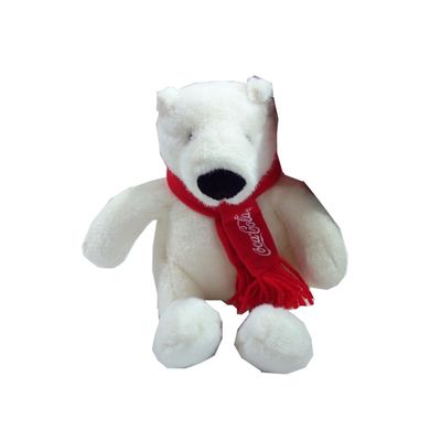 29cm 11.42 Inch Gift Stuffed Animal White Bear Coca Cola With Red Scarf