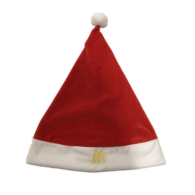 0.4M 15.75in Red Velvet Santa And White Christmas Hat With McDonald Logo