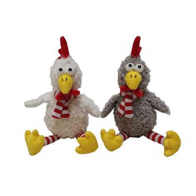 Easter Plush Toy 2 CLR Chickens With Squeeze Box