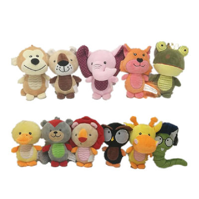 Animal Figures 11 Asstd Plush Stuffed Pet Toys With Squeaker And Plastic Paper