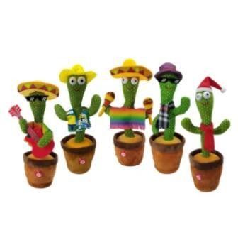 Plush Electronic Cactus Flower Toy Recording Repeating Talking Back Playing Songs