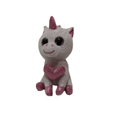 Unicorn Keychain With Heart Plush Toy Decorations Pink White 11Cm For Bags
