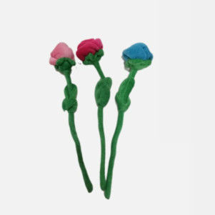Tie Dye Valentines Day Plush Toys Colorful Roseflower 28 Cm