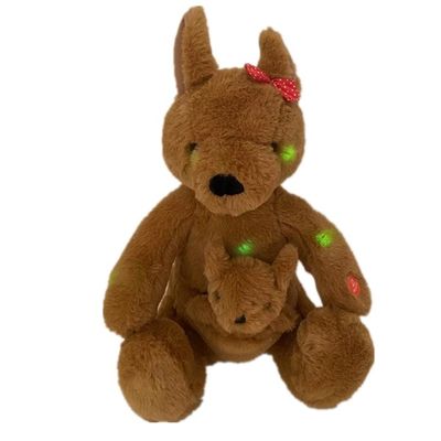 Baby Brown Cute Fuzzy Plush Kangaroo Toy 30 Cm With LED Lights And Lullaby