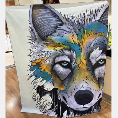 Lavish Home Blanket With Wolf Pattern Plush Soft Blanket For Couch Sofa Bed 50” X 60”
