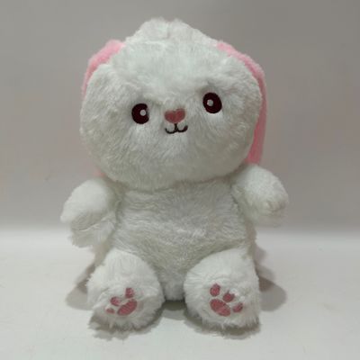 18CM 7" Pink& White Easter Plush Toy Bunny Rabbit Stuffed Animal in Carrot