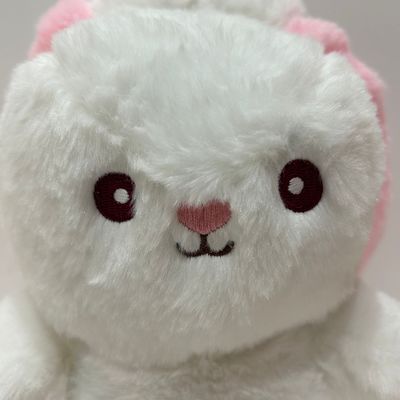 18CM 7" Pink& White Easter Plush Toy Bunny Rabbit Stuffed Animal in Carrot
