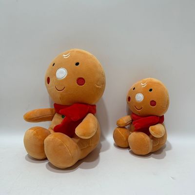 6 and 12 Inch Super Softer Gingerbread Man Adorable and Vivid Gift with Red Scarf For Chrismas