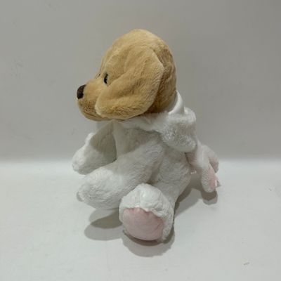 28CM Plush Toy Puppy Stuffed Animal in White Bunny Costume for Easter