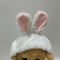 28CM Plush Toy Puppy Stuffed Animal in White Bunny Costume for Easter