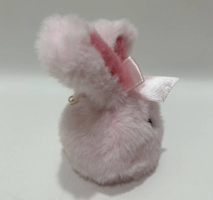 100% PP Cotton Cute Stress Ball & Animal Plush Stuffed Pink Bunny Toy With Keychain