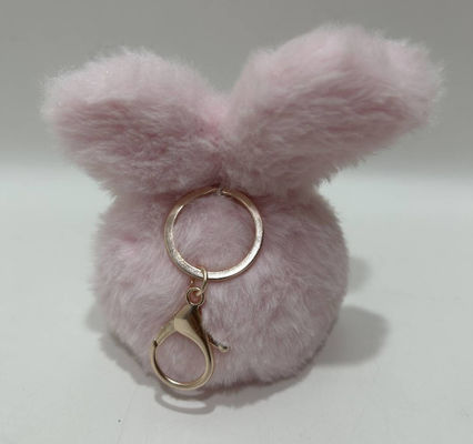 100% PP Cotton Cute Stress Ball & Animal Plush Stuffed Pink Bunny Toy With Keychain