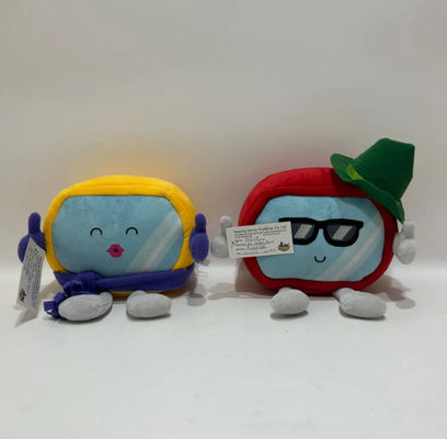 Customizable 14cm Red And Yellow Cable Car Mascot Plush Dolls