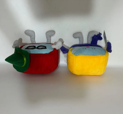 Customizable 14cm Red And Yellow Cable Car Mascot Plush Dolls