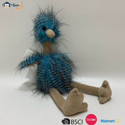 OEM Factory Wholesale Custom Blue Peacock Fluff Ostrich Plush Toys Gift Stuffed Animal