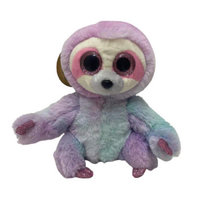 Custom Logo Recording And Repeating Left And Right Move Purple Pink Tie-Dye Sloth Plush Toy