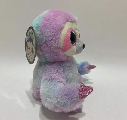 Custom Logo Recording And Repeating Left And Right Move Purple Pink Tie-Dye Sloth Plush Toy