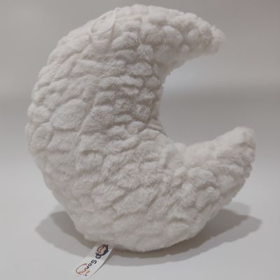 Plush Sleeping Moon Toy with Breathing Effect and LED Light for Kids