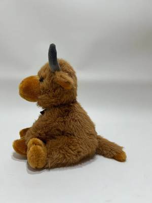 Soft Highland Cow Toy with Decorative Bell