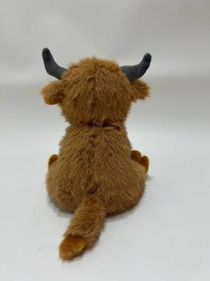 Soft Highland Cow Toy with Decorative Bell