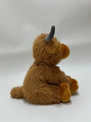 Soft Highland Cow Toy with Decorative Bell