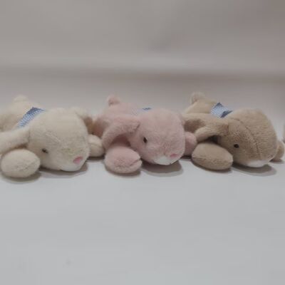 3 Assorted 22cm Crouching Lop-eared Rabbit Plush Toys Soft & Cute Stuffed Bunny for baby