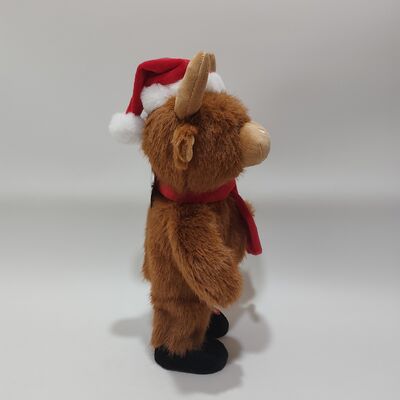 Singing & Dancing Christmas Highland Cow Plush Toy