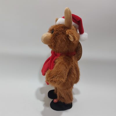 Singing & Dancing Christmas Highland Cow Plush Toy