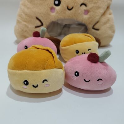 Cute Transparent PVC Fruit Pudding Pillow with Colorful Mini Fruits Inside