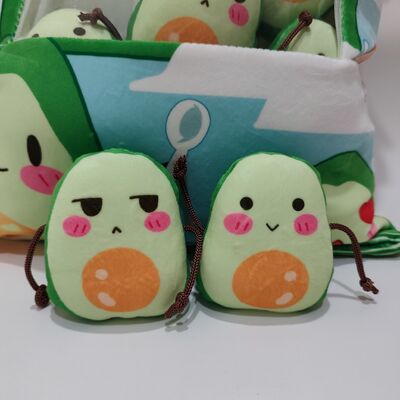 Transparent PVC Avocado Pudding Pillow with Cute Avocado Filling