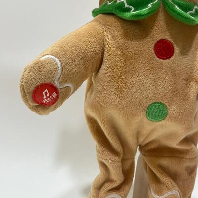 Singing & Dancing Christmas Gingerbread Plush Toy With Music