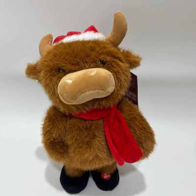 Singing & Dancing Christmas Highland Cow Plush Toy