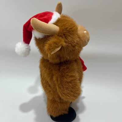 Singing & Dancing Christmas Highland Cow Plush Toy