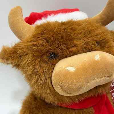 Singing & Dancing Christmas Highland Cow Plush Toy Musical Animated Stuffed Animal Christmas Highland Cow Doll