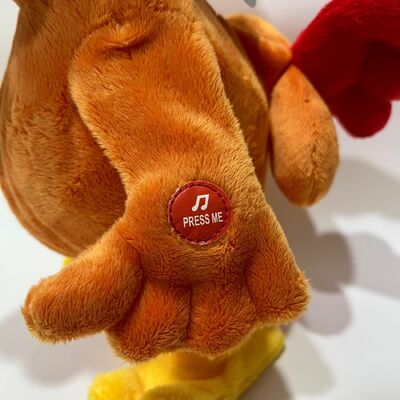 Yellow Long-Haired Chicken Plush Toy with Neck-Pull Clucking Singing & Dancing Funny Rooster Doll Interactive Stress Relief Toy
