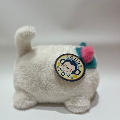 Blinking Purring Fluffy Cat Plush Toy Cute Meowing Interactive Kitten Pink Teal Long-Haired Stress Relief Companion