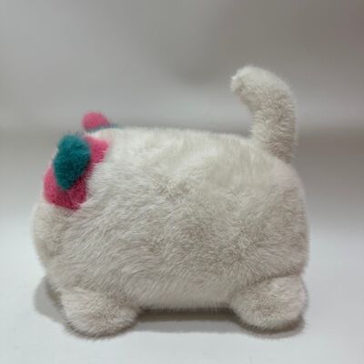 Blinking Purring Fluffy Cat Plush Toy Cute Meowing Interactive Kitten Pink Teal Long-Haired Stress Relief Companion